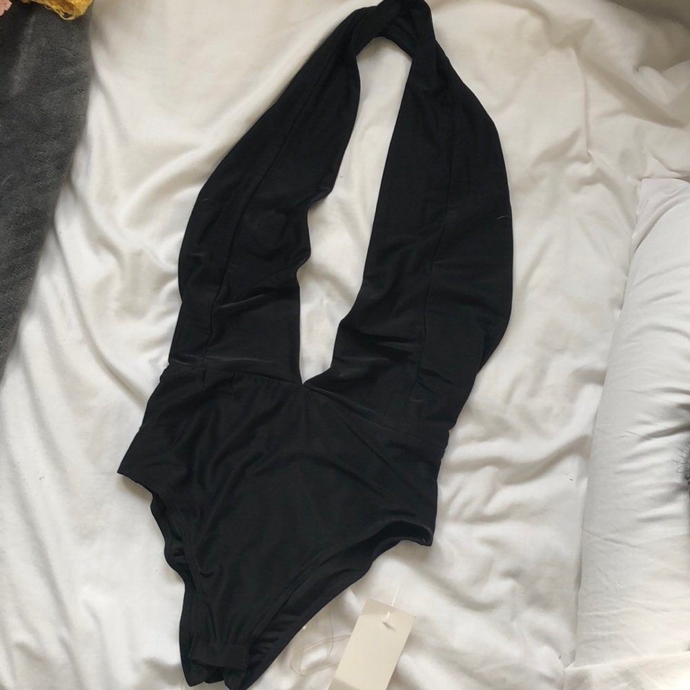 Deep v plunge bodysuit